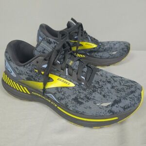 Brooks Adrenaline GTS Shoes 23 Men 10 D Gray Blue Yellow Mesh Running Sneaker